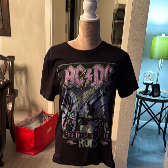 AC/DC | Tops | Acdc Black And Purple Short Sleeve Tee | Poshmark